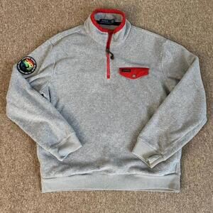 Large Ralph Lauren grey fleece quarter zip sweatshirt #preppy